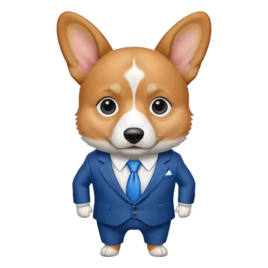 perrita caricatura gorgi gales ejecutivo con ropa celeste sticker