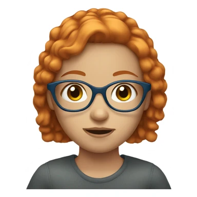 Girl with ginger hair blue eyes and glasses  sticker