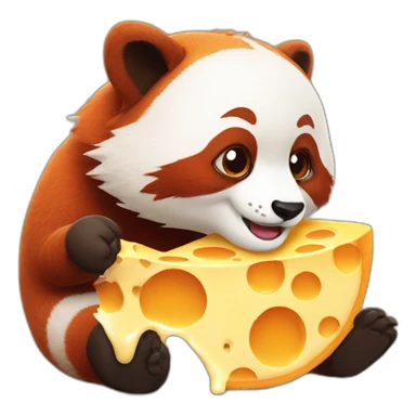 redpanda eating melt cheese sticker