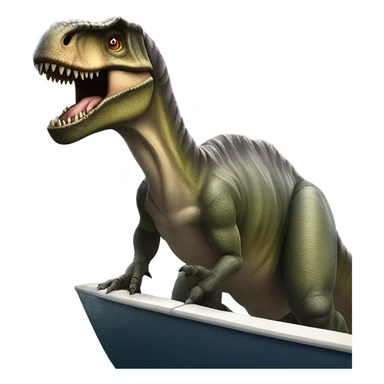 t-rex on a boat sticker