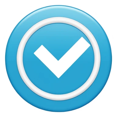 Icon: Perfect solid circle in bright Cyan Blue (#20D5F7), centered with a crisp White Checkmark (#FFFFFF). Design for high-contrast, small-scale (e.g., 12px) clarity. sticker