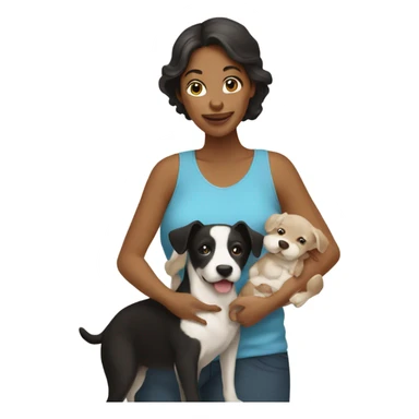 mom with baby and black and white dog sticker