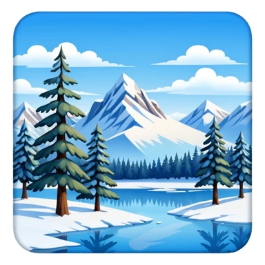 small painting with winter landscape sticker