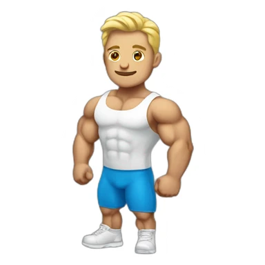 White bodybuilder sticker