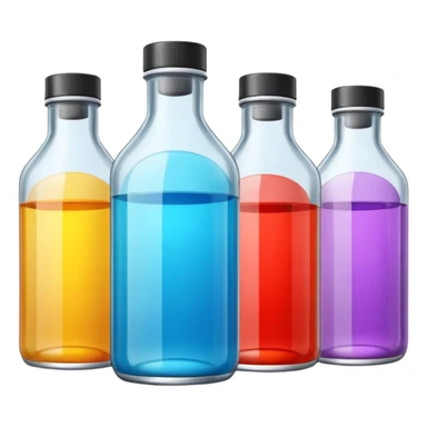 embalming fluid bottles in different colors with different logos sticker