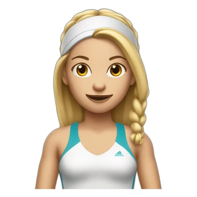 female tennis player pointed nose sticker