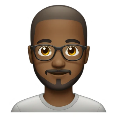 somalian boy with beard and shaved hair with transparent glasses sticker