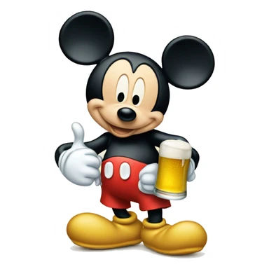 mickey tomando cerveja sticker