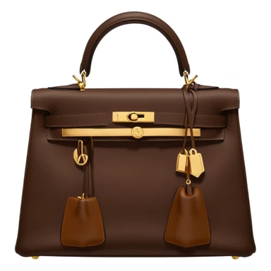 hermes kelly chocolate brown color bag  sticker