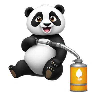 Panda pouring petrol sticker