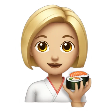Girl with sushi  sticker