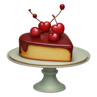 Vintage heart cake with cherry on top sticker