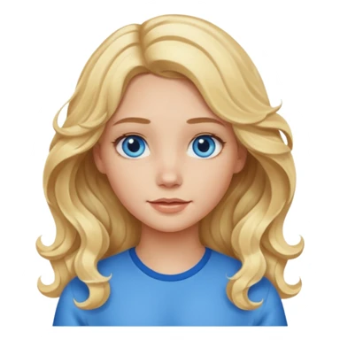 Blonde girl with wavy long middle part sticker