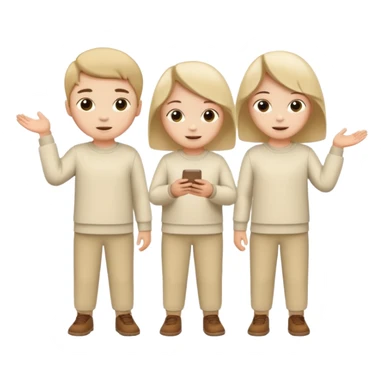Chaos with children in beige and white clothes  sticker