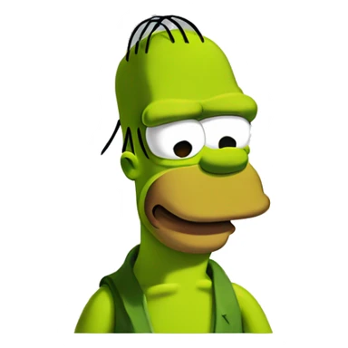 homer simpson as kermit the frog sticker