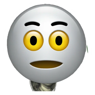 smiley with dollar sign eyes sticker