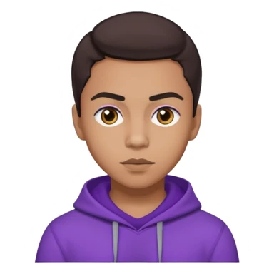 Quincy Brown with dark brown hair, light tan skin, purple outfit sticker