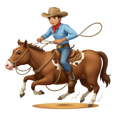 Man on horse roping a cow sticker