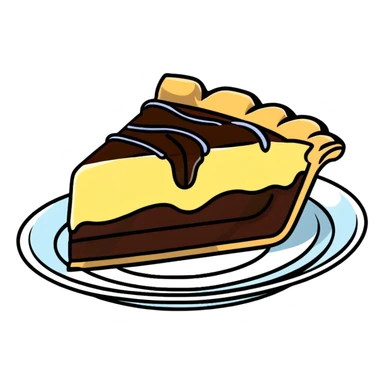 piece of pie drizzled in chocolate sticker