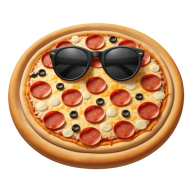 Pizza with black sunglasses sticker