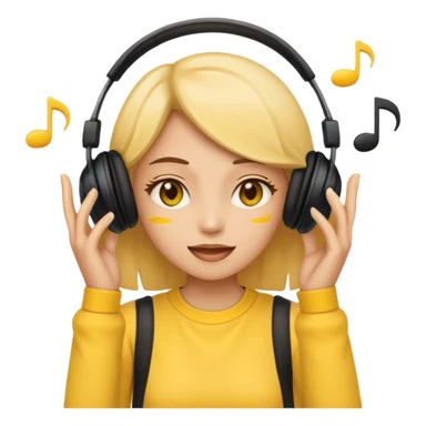 Emoji girl listen song sticker