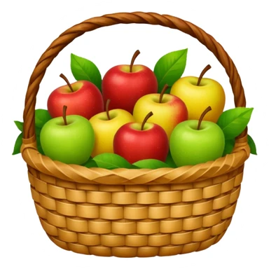 cozy basket of apples after apple picking @ghibli sticker