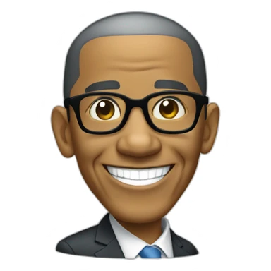 barack obama with glasses smiling sticker