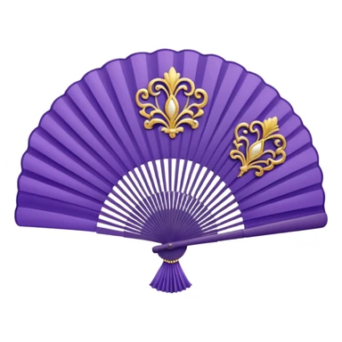 purple had fan with pleats sticker