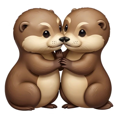 2 otters kissing  sticker