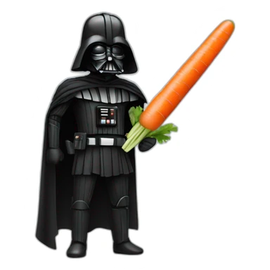 dark vador with a carrot as sword sticker