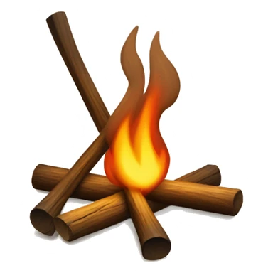 camp fire with only 2 timbers crossing like a “X” sticker