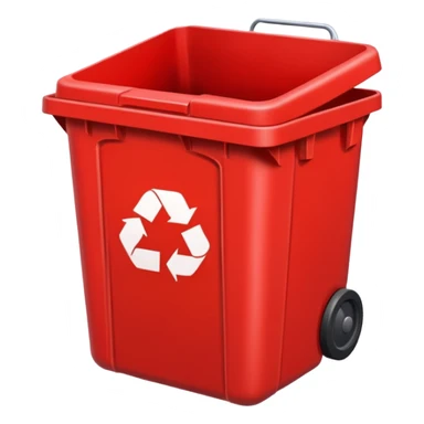 RED BIN WITH "SOLID WASTE" IN IT sticker