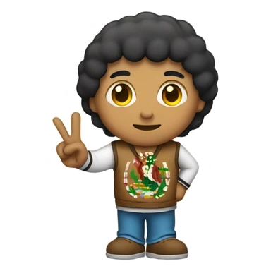 Mexican holding peace sign sticker