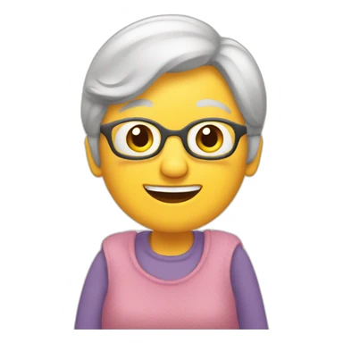 Gramma telling a story for the kids sticker