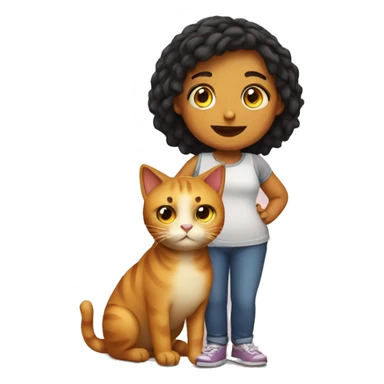 girl with Fat cat sticker