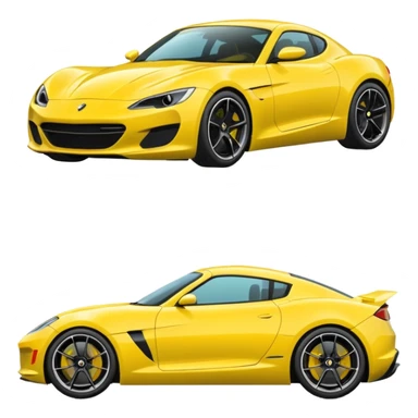 Yellow sports car side sticker