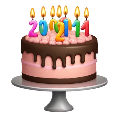 Birthday cake with 20th candles sticker