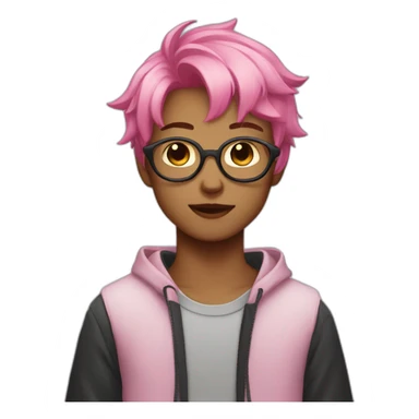 light dark catboy with pink hair sticker