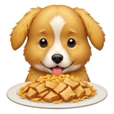 Dog Eating chicken  sticker