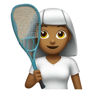 girl holding racquetball racket sticker