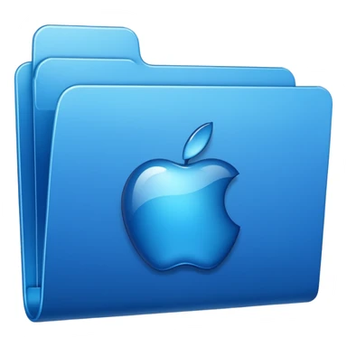 Make a blue viral apple folder sticker