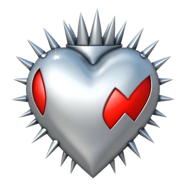 metal heart with spikes sticker