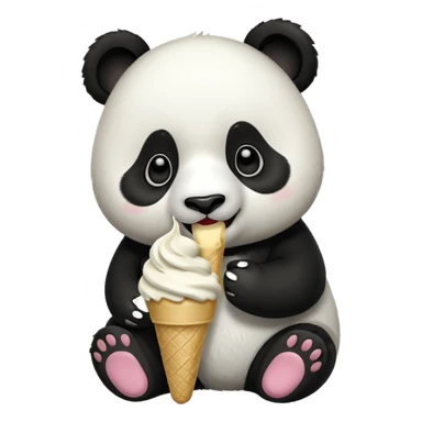 Panda eating ice cream sticker