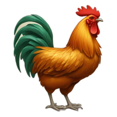 rooster with a bootle of beer sticker