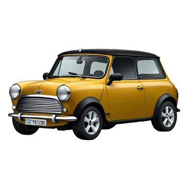 Mini Cooper in black from the right side sticker