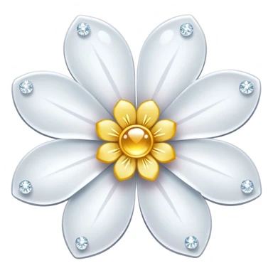 white sakura with sparkles sticker