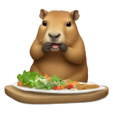 artist capybara eat ch sticker