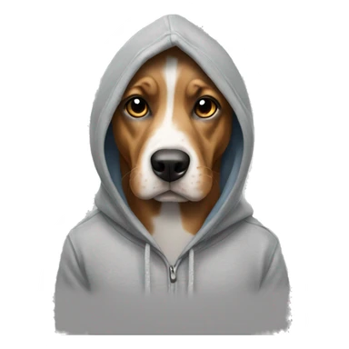 Dog wearing a hoddie sticker