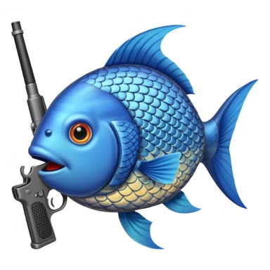 Fish with gun sticker
