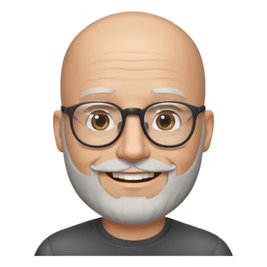 Bald man with salt and pepper beard and glasses sticker
